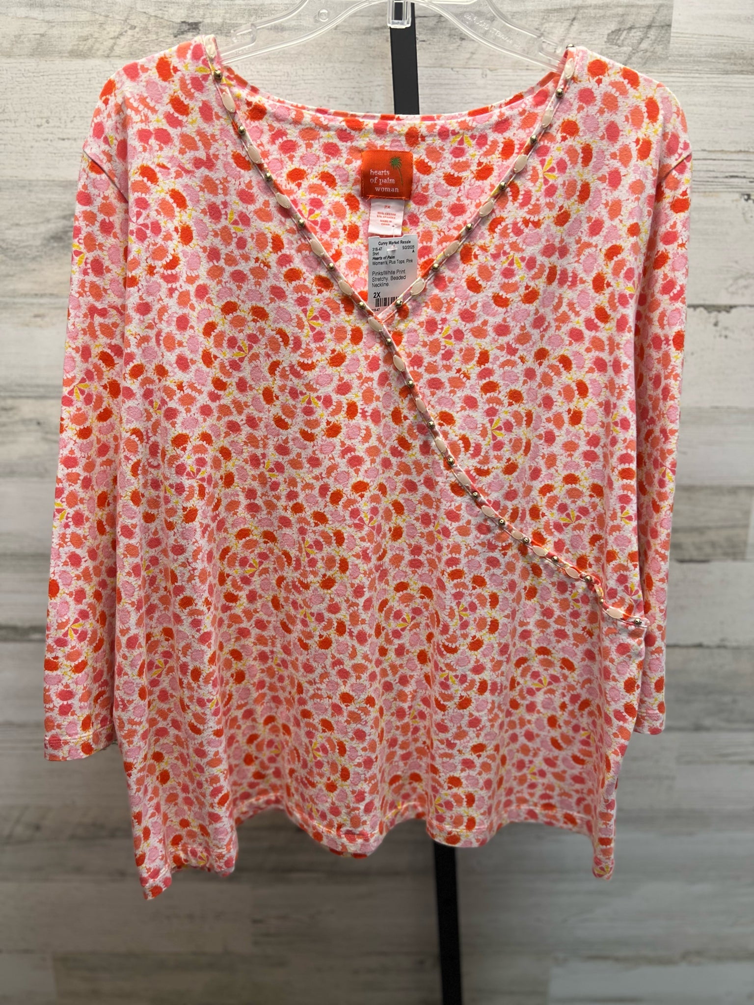 Hearts of Palm Plus Tops Size 2X Shirt
