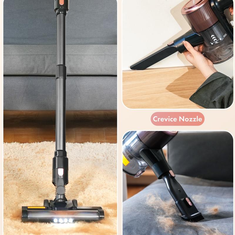 Cordless Vacuum Cleaner--H320, 28Kpa Powerful Suction, 380W Powerful Brushless Motor, 8-in-1 Lightweight Handheld Vacuum Cleaner