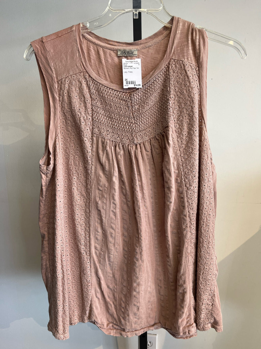 LUCKY BRAND Plus Tops Size 2X Blouse