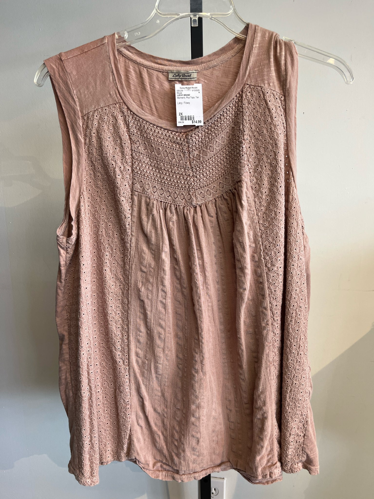 LUCKY BRAND Plus Tops Size 2X Blouse