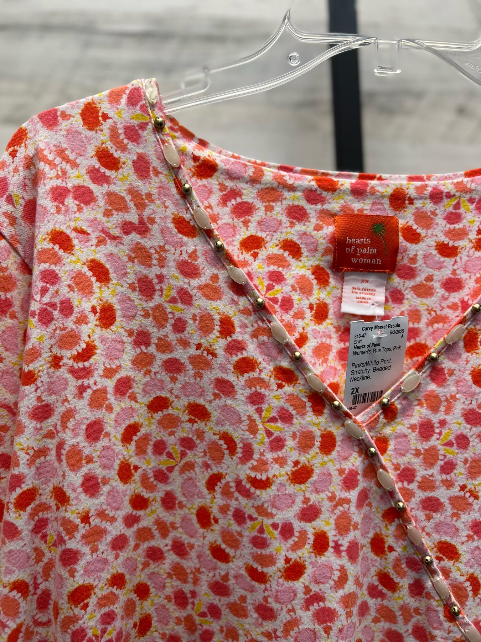 Hearts of Palm Plus Tops Size 2X Shirt