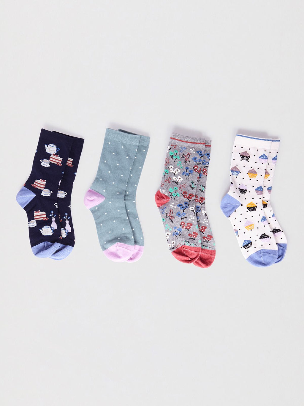 Fiona Organic Cotton Afternoon Tea Sock Box - Multi