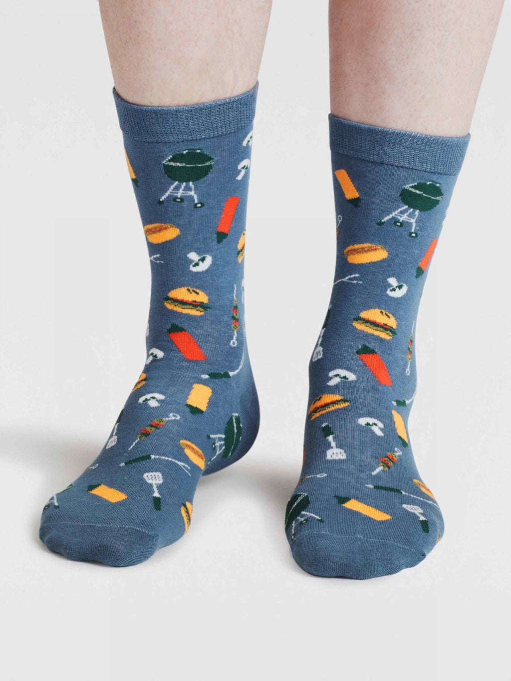 King Of The Grill Organic Cotton Sock - Dusty Blue