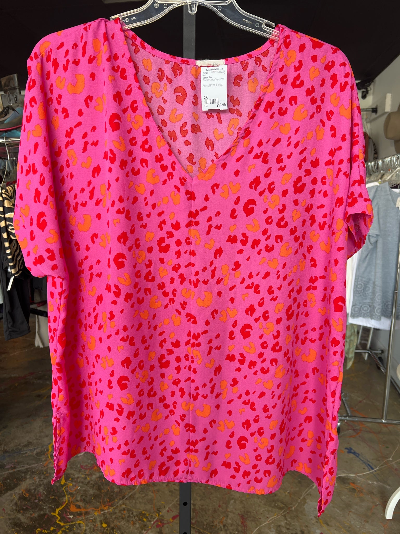 Cotton Bleu Plus Tops Size 3X Shirt