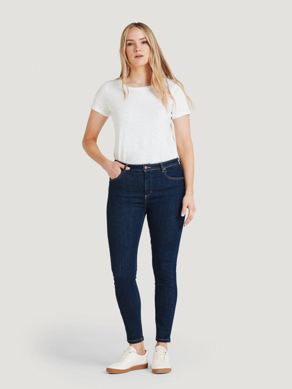 Essential Organic Cotton Skinny Jeans - Dark Indigo Blue