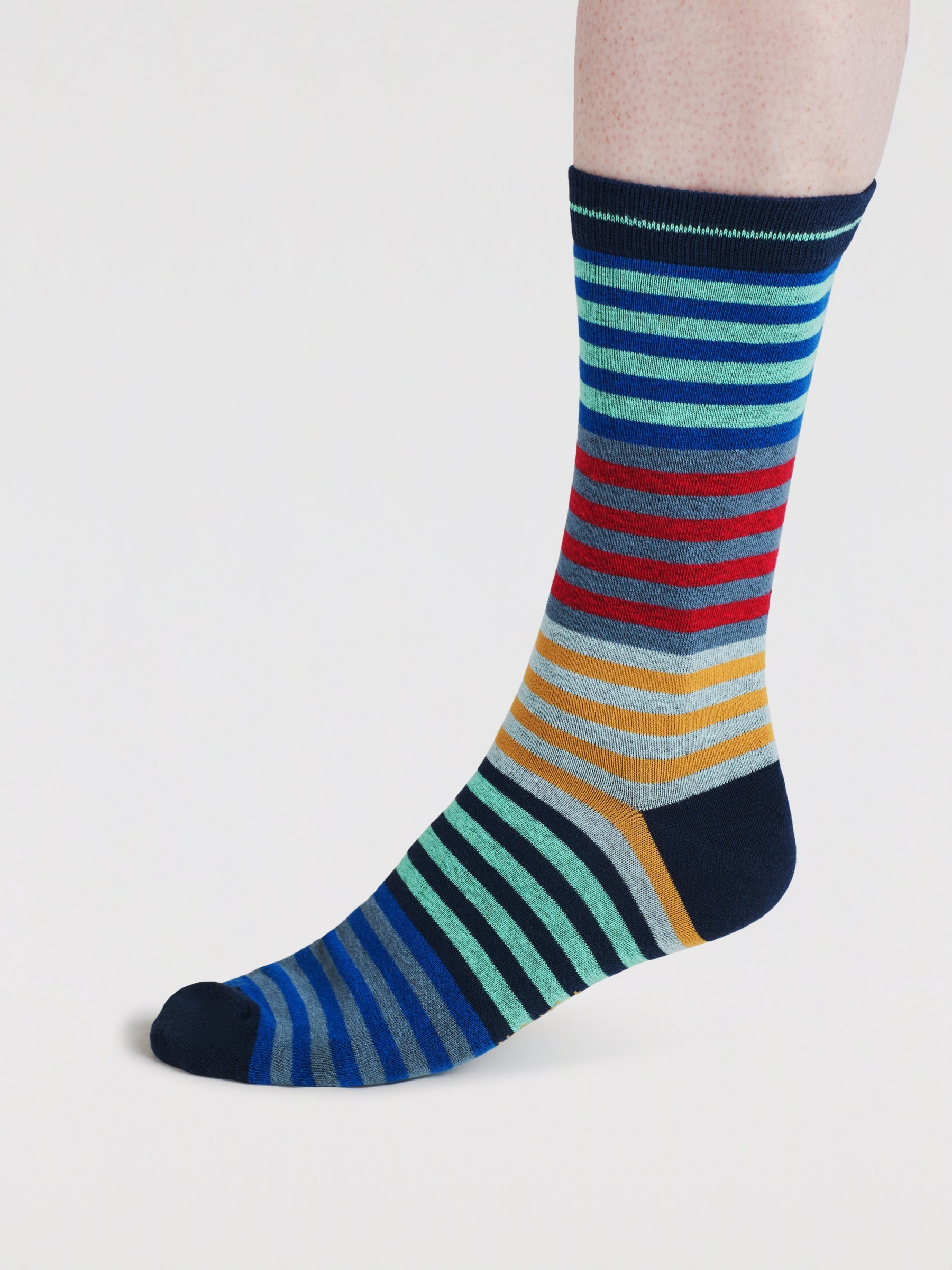 Mens Cline Stripe Spot Organic Cotton 3 Pack Socks - Multi
