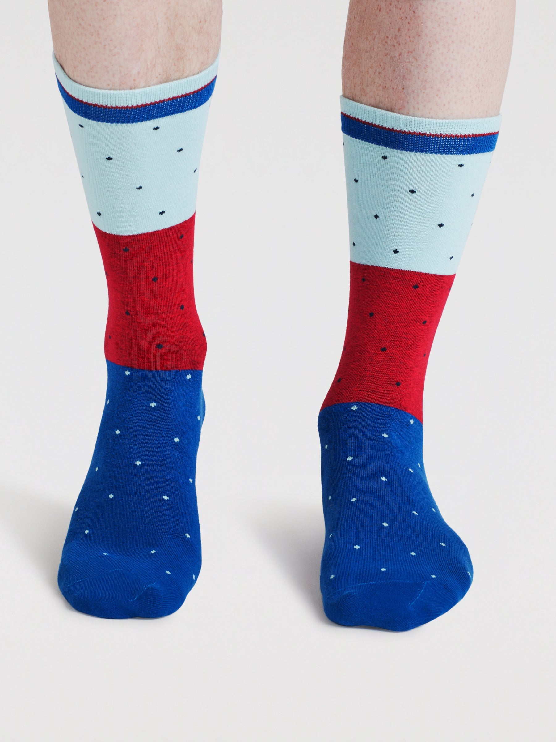 Mens Cline Stripe Spot Organic Cotton 3 Pack Socks - Multi