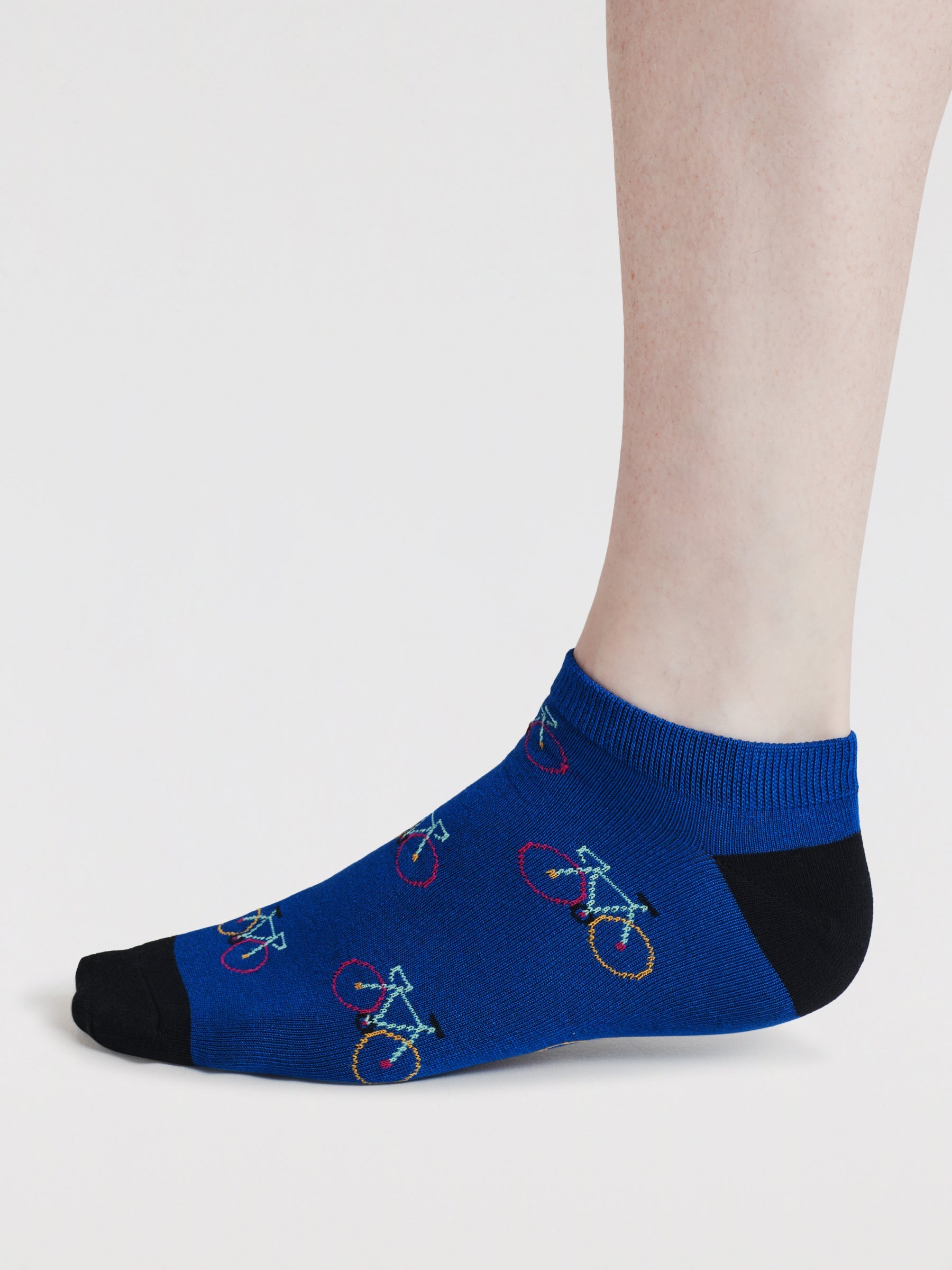 Mens Ady Bike & Stripe Bamboo 3 Pack Trainer Socks - Multi