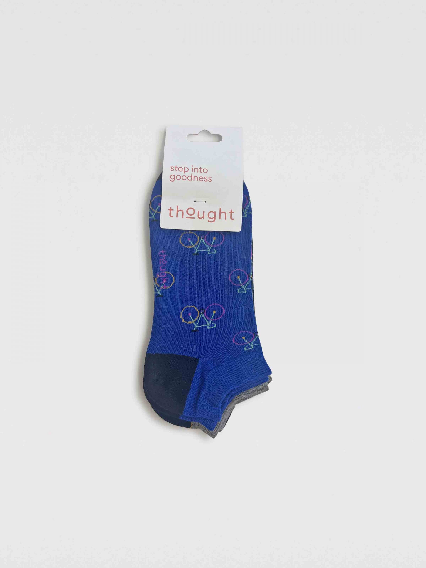 Mens Ady Bike & Stripe Bamboo 3 Pack Trainer Socks - Multi