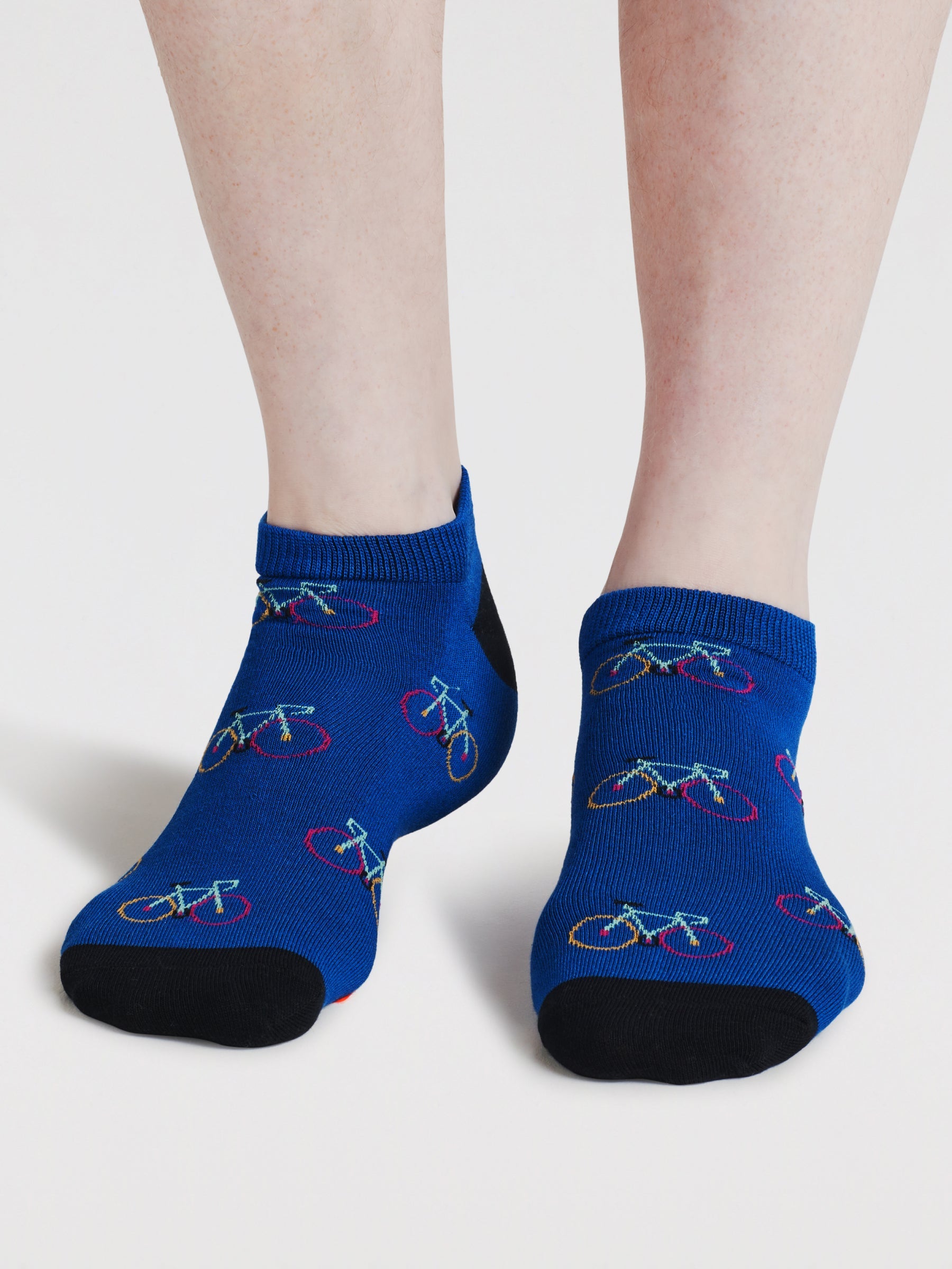Mens Ady Bike & Stripe Bamboo 3 Pack Trainer Socks - Multi