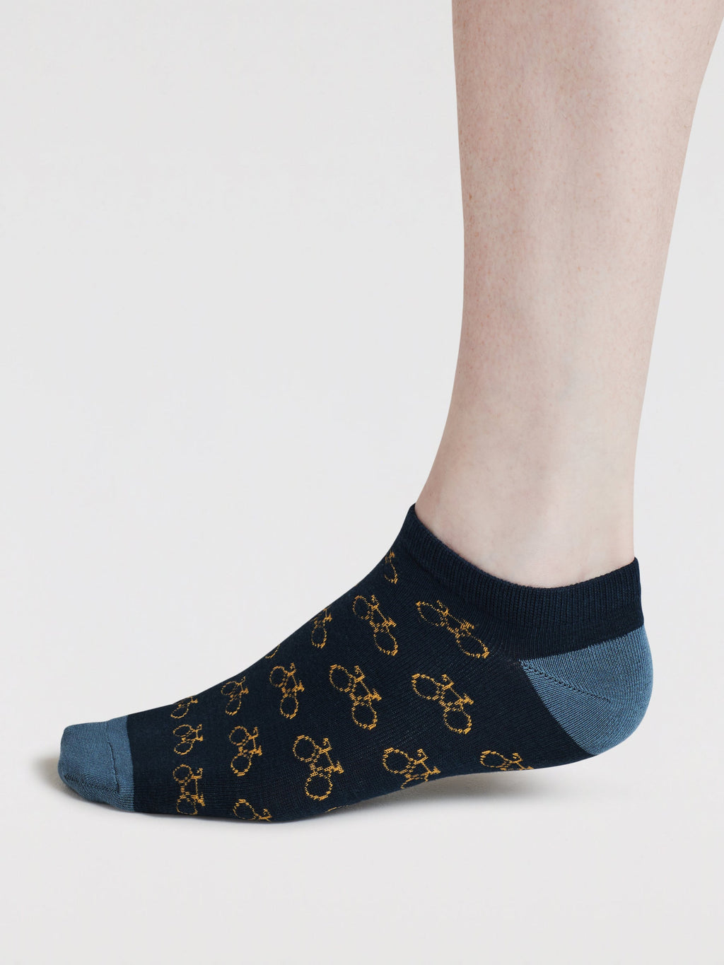 Mens Ady Bike & Stripe Bamboo 3 Pack Trainer Socks - Multi