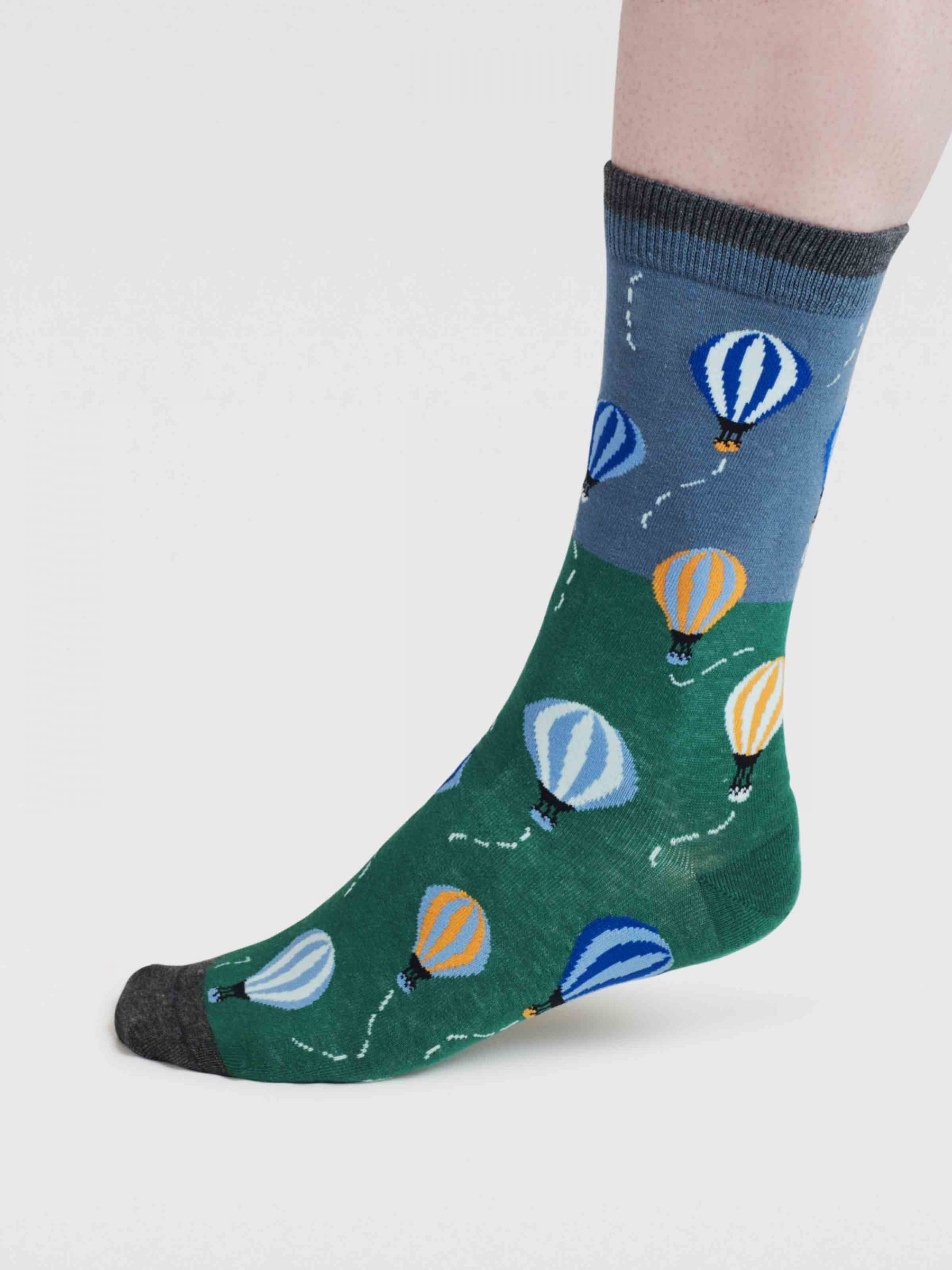 Pele Sky Balloon Organic Cotton 2 Socks Gift Bag - Cobalt Blue