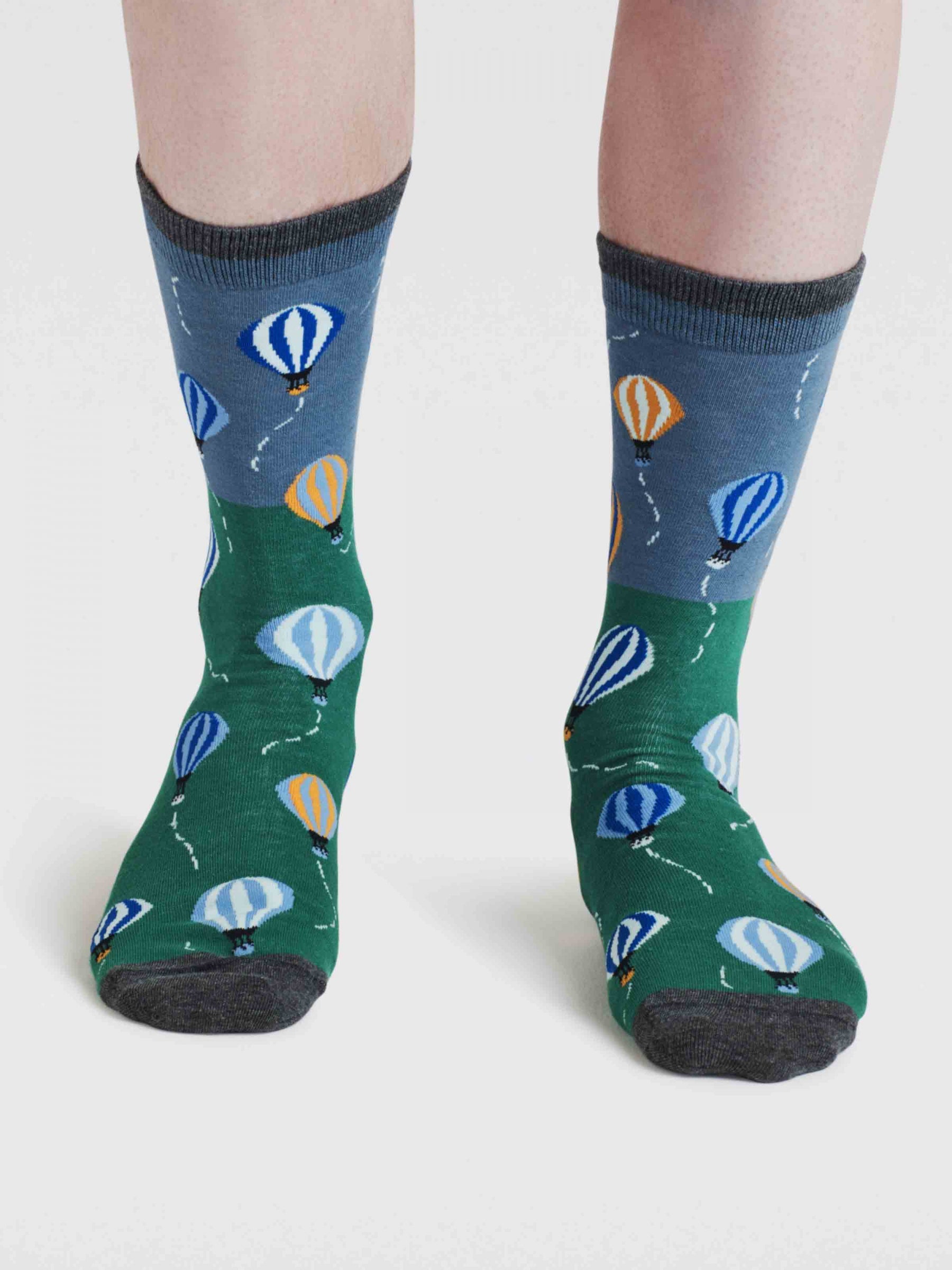 Pele Sky Balloon Organic Cotton 2 Socks Gift Bag - Cobalt Blue