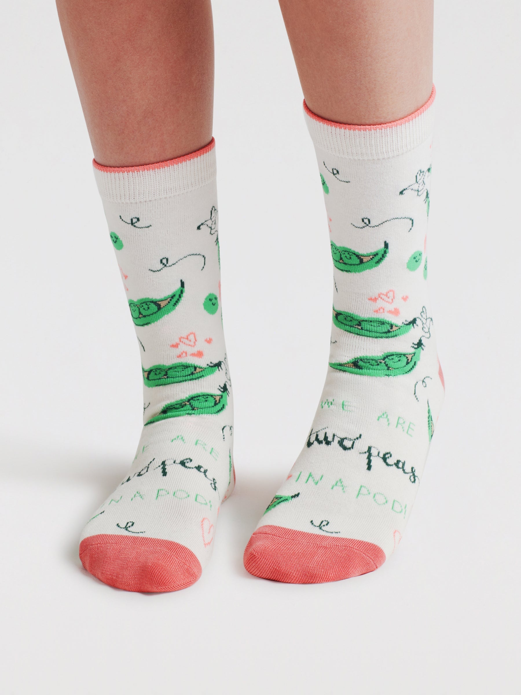 Peas In A Pod Bamboo Sock Gift Bag - Stone White