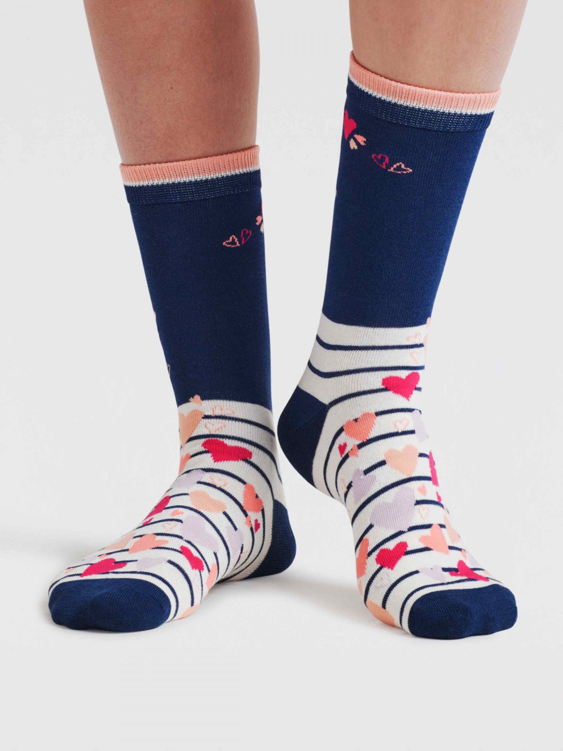 Eva Love Hearts Bamboo 2 Socks Gift Bag - Multi