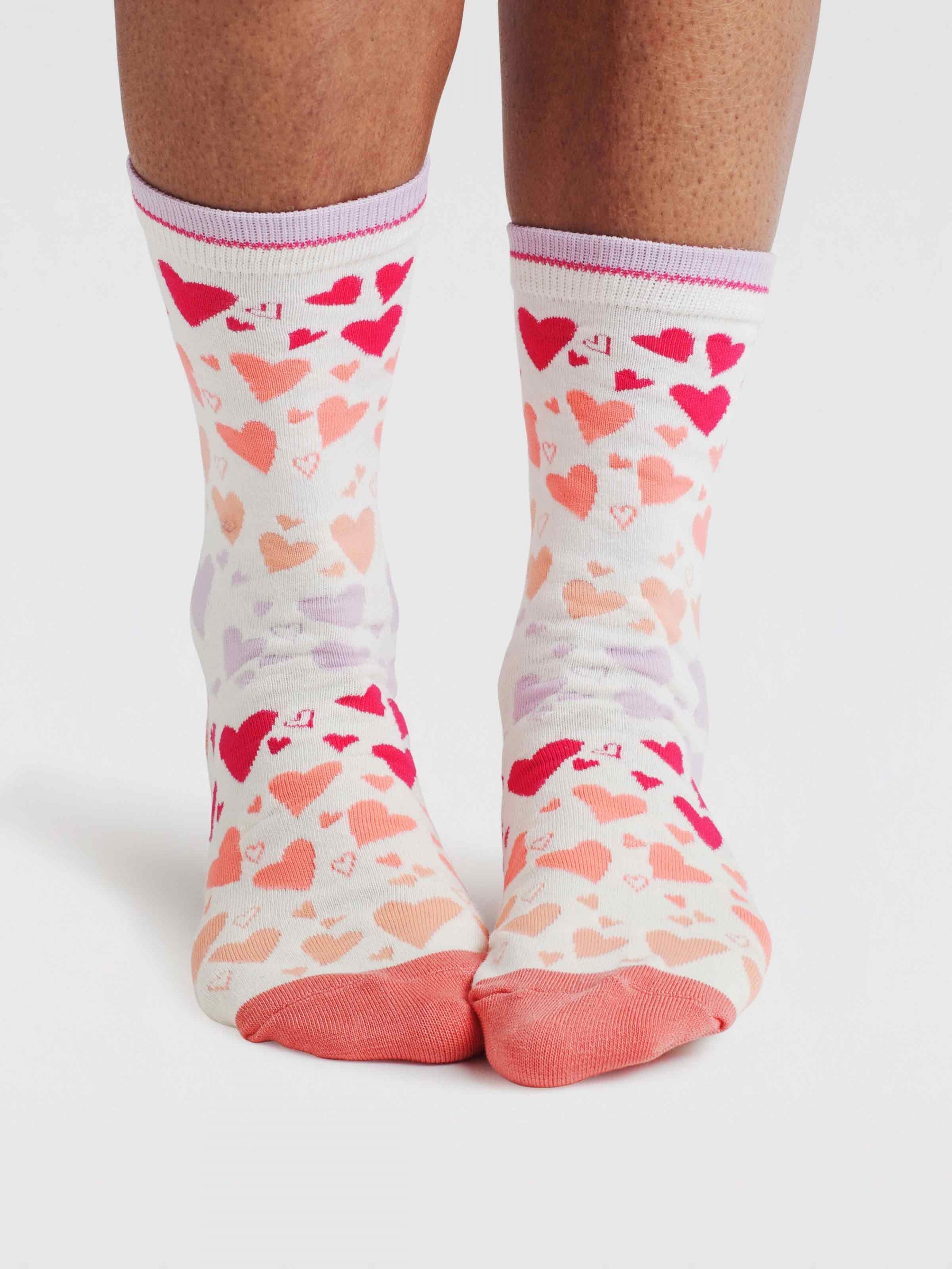 Eva Love Hearts Bamboo 2 Socks Gift Bag - Multi