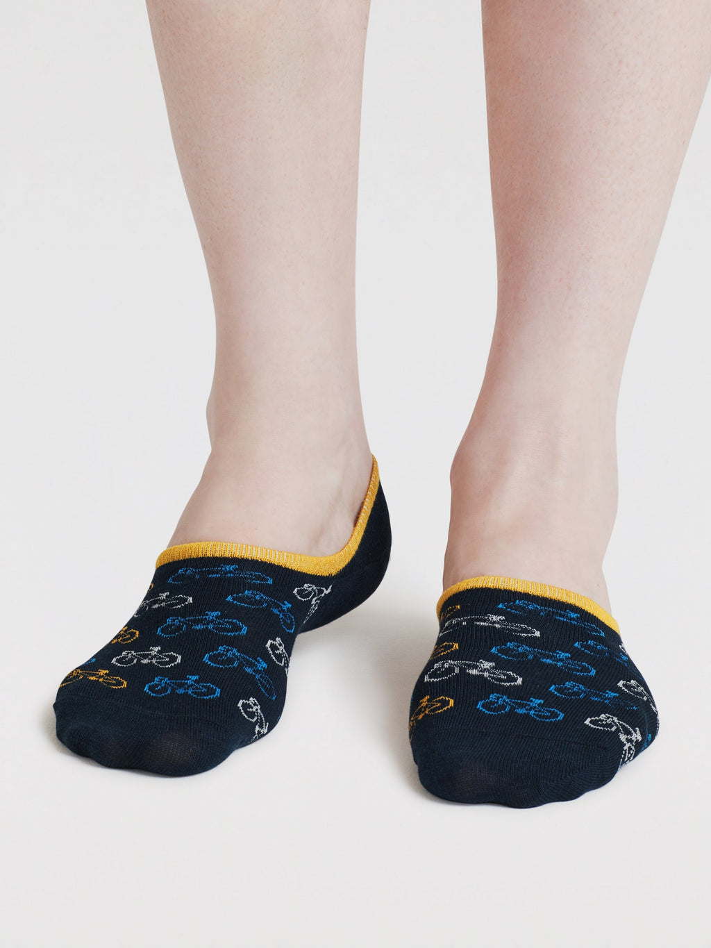 Mens Berit Bicycle Bamboo No-Show Socks - Navy