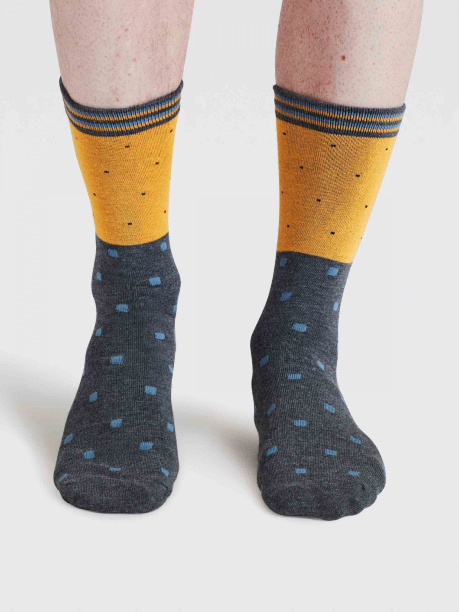 Falon Spot Bamboo Socks - Cumin Yellow