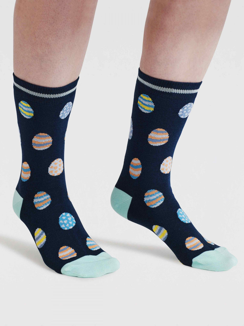 Elsa Easter Egg Bamboo Socks - Navy