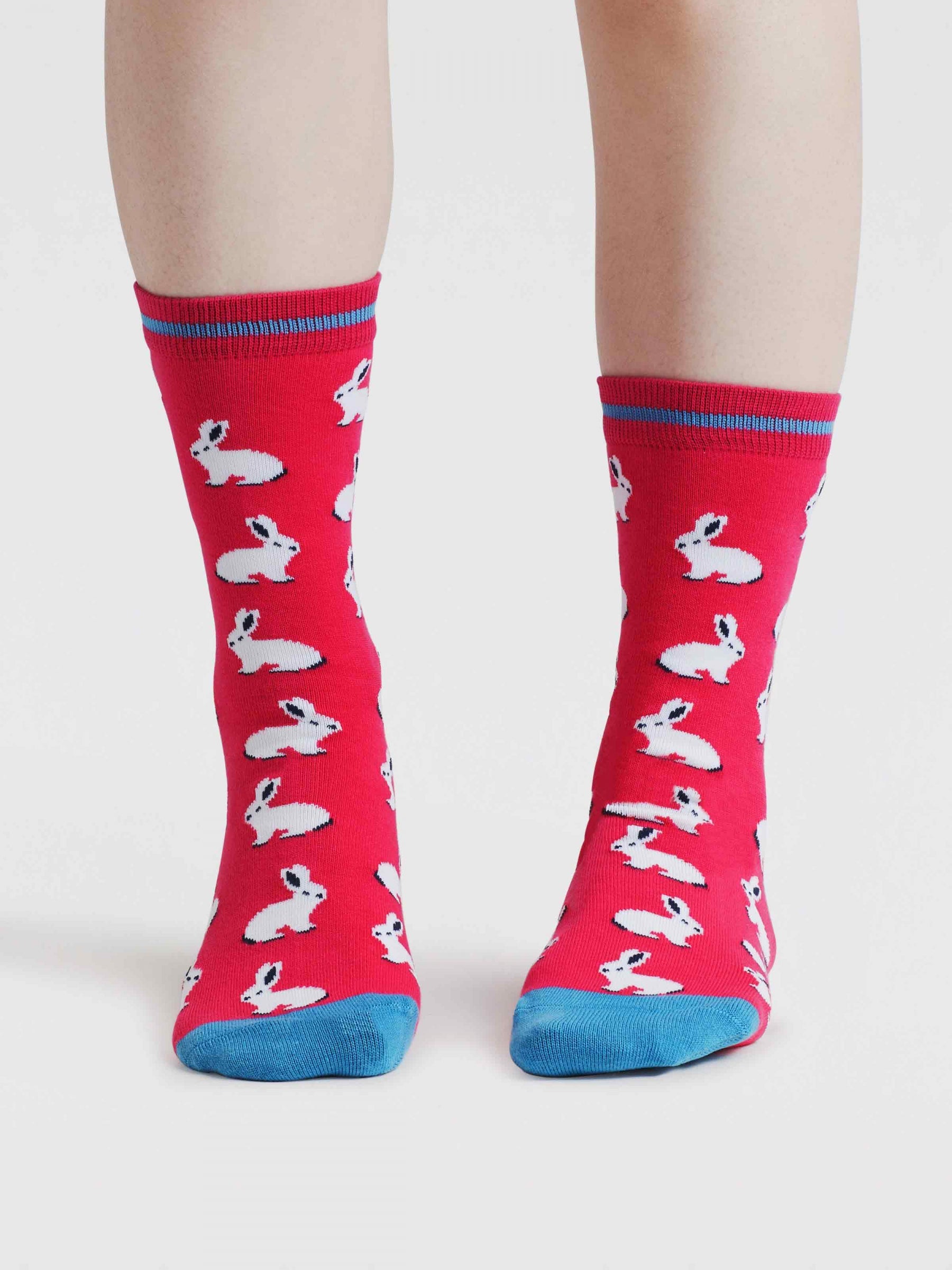 Elsa Easter Bunny Bamboo Socks - Neon Pink