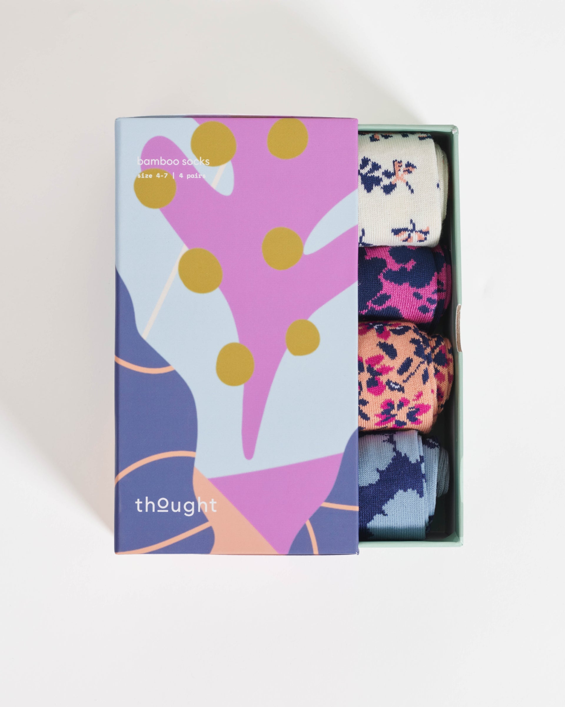 Floral Bamboo Gift Box of 4 Socks - Multi