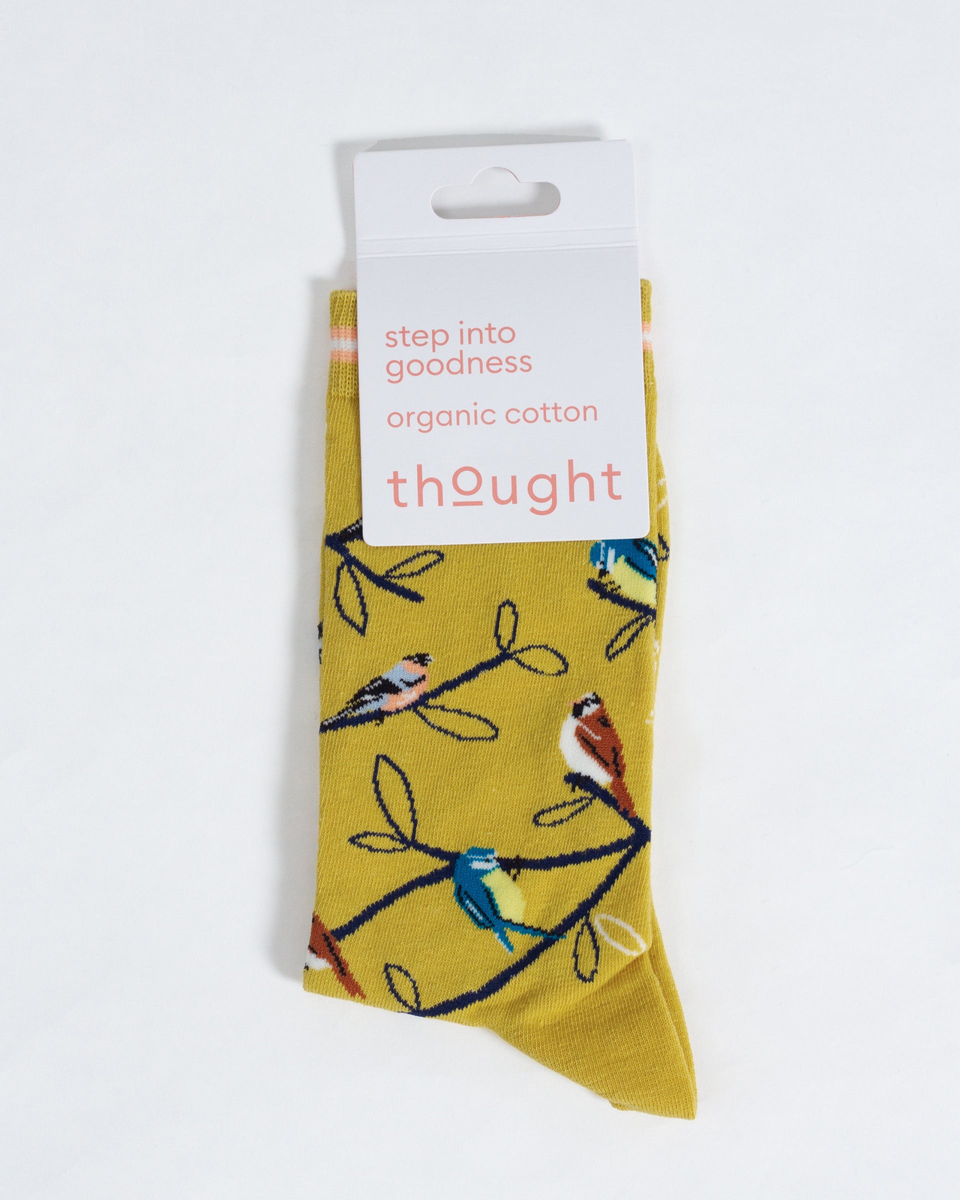 Multi Bird Organic Cotton Socks - Yellow