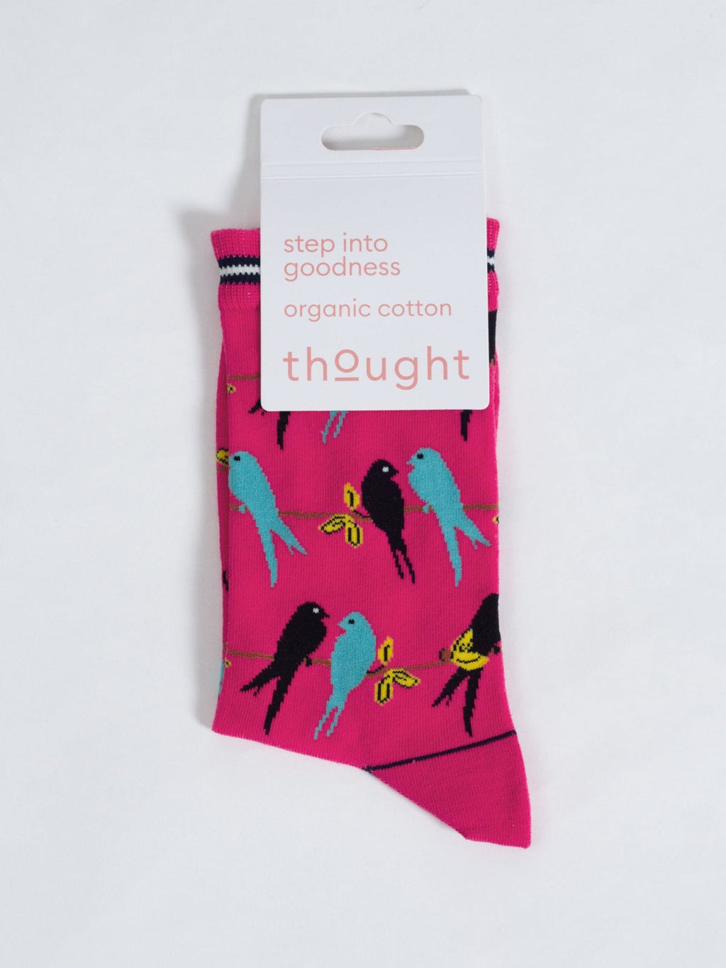 Lovebird Silhouette Organic Cotton Socks - Coral