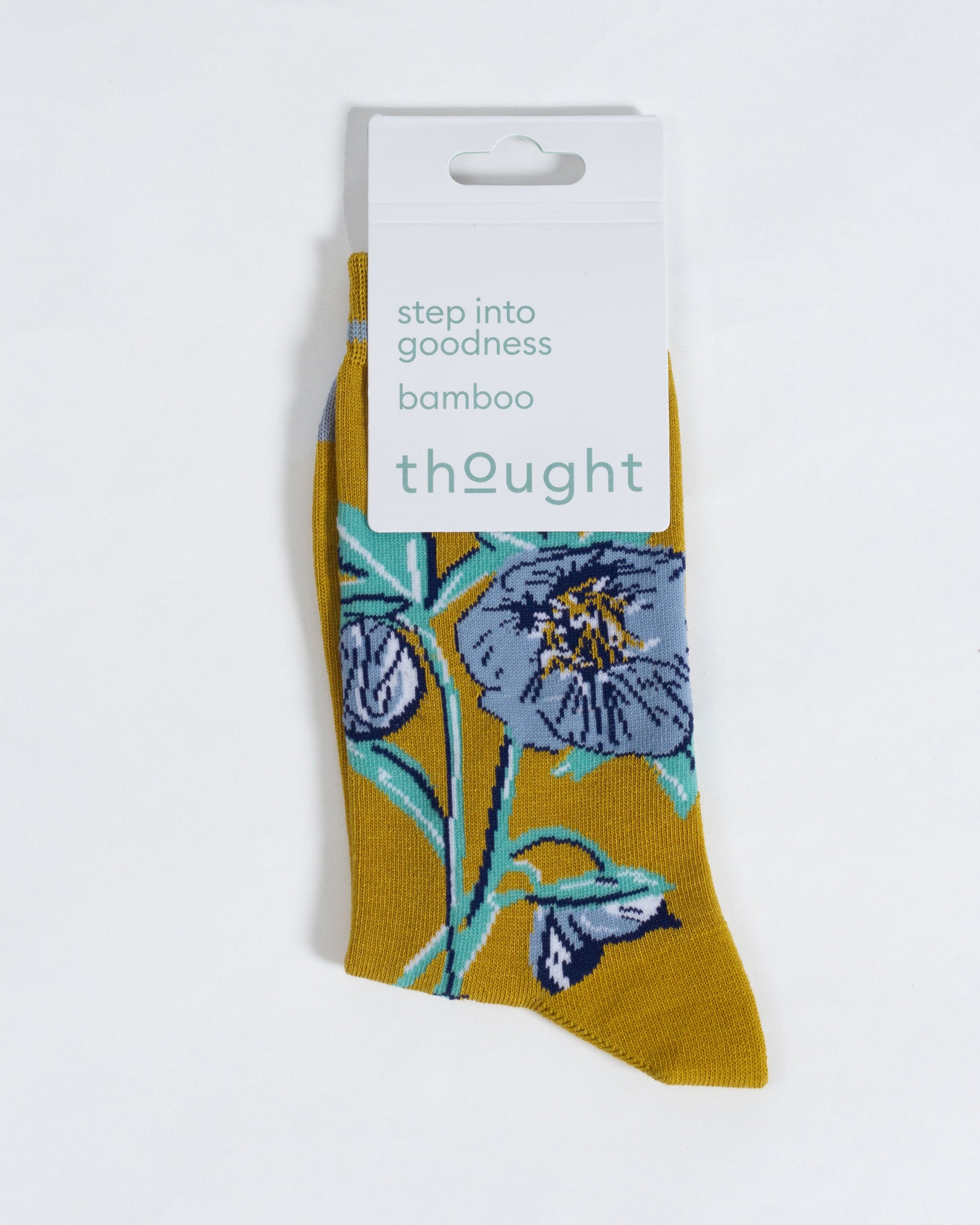 Oversized Floral Bamboo Socks - Yellow