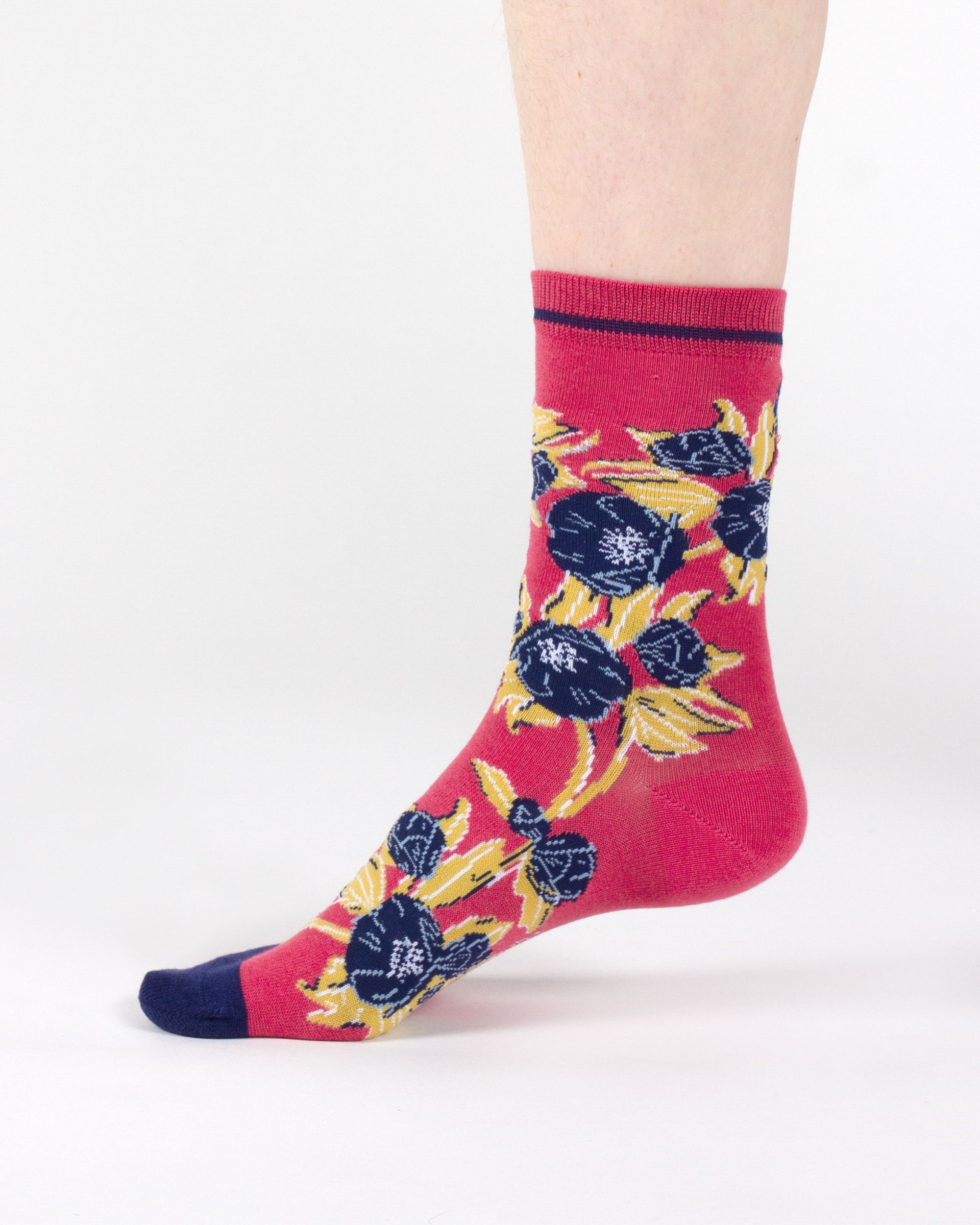 Climbing Floral Bamboo Socks - Coral