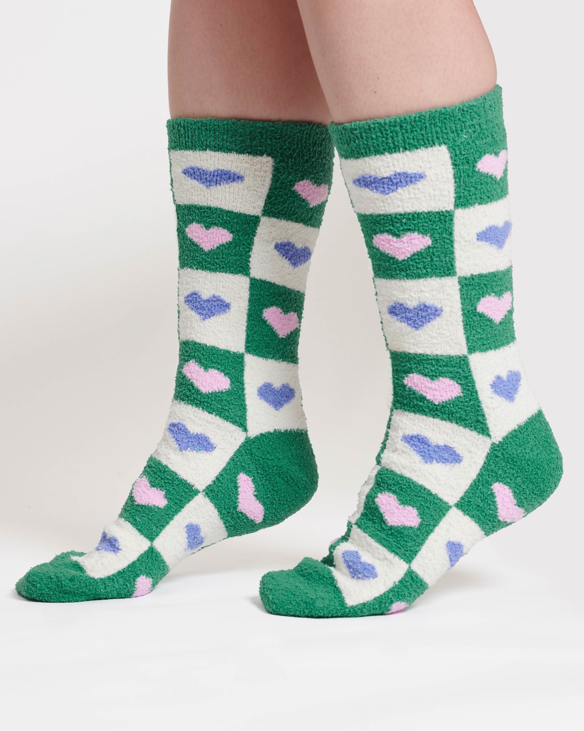 Mono Heart Recycled Polyester Socks - Multi Green