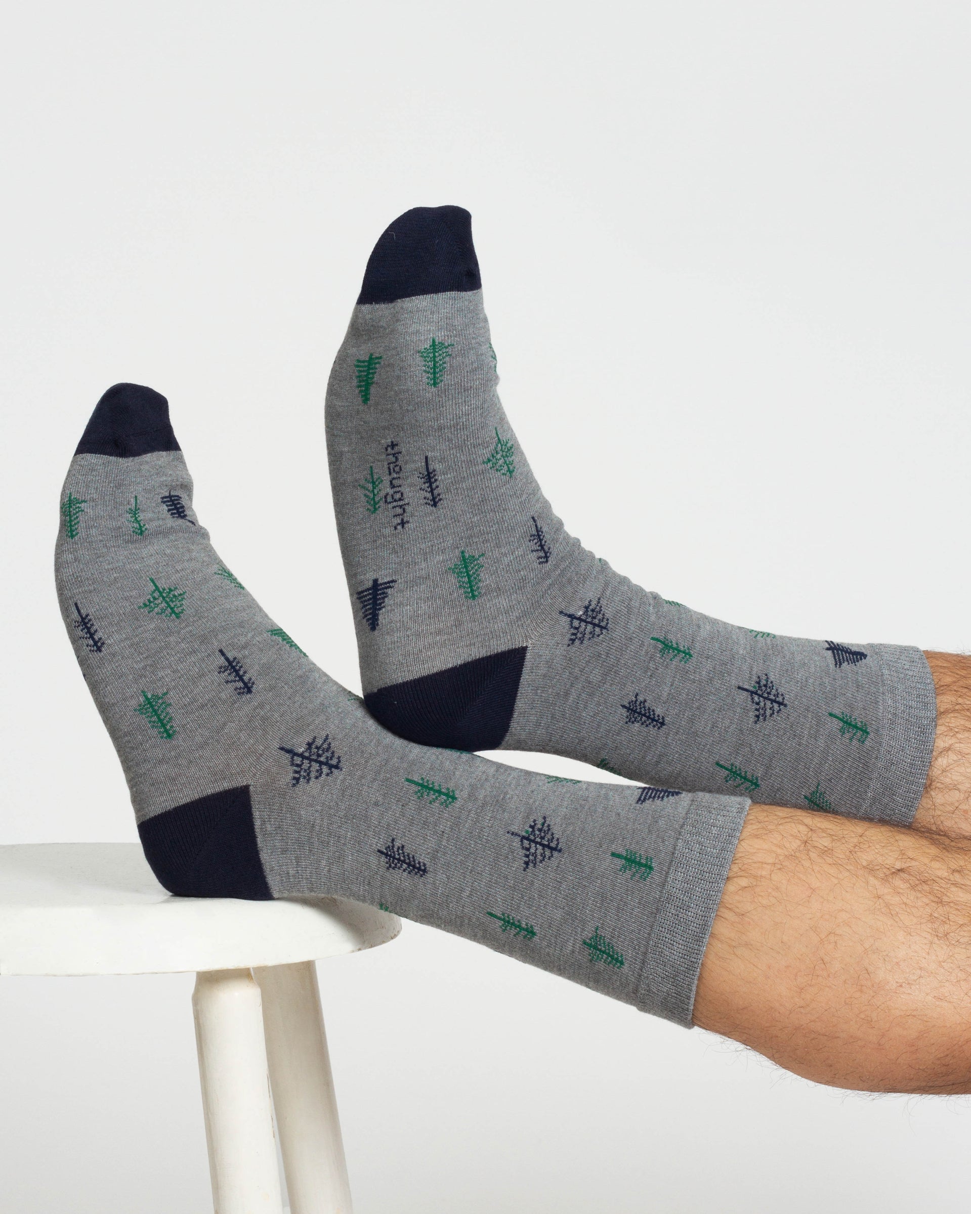 Mountain Range Bamboo Gift Box of 4 Socks - Green/Navy/Grey
