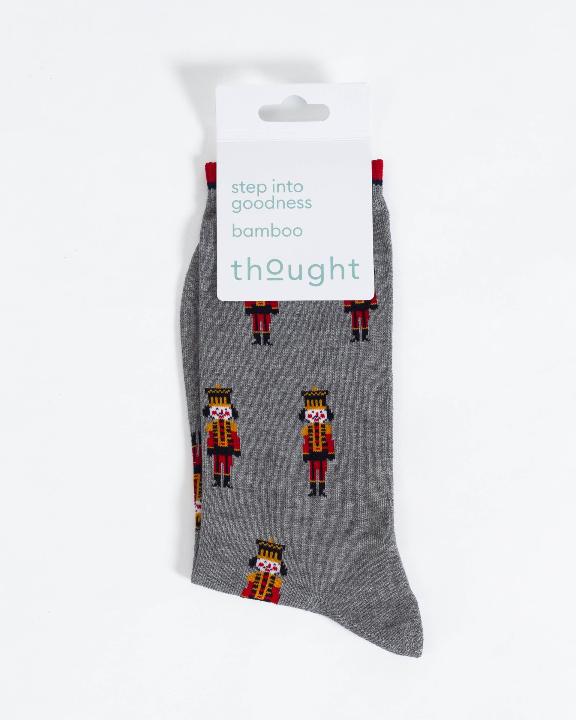 Christmas Nutcracker Bamboo Socks - Grey