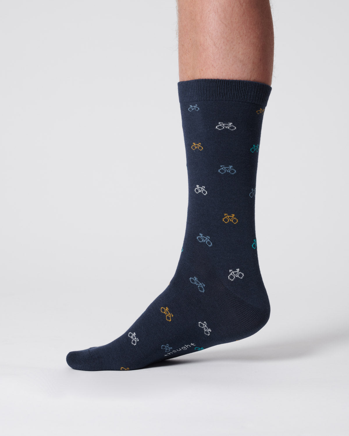 Mens Small Bike Bamboo Socks - Indigo Blue