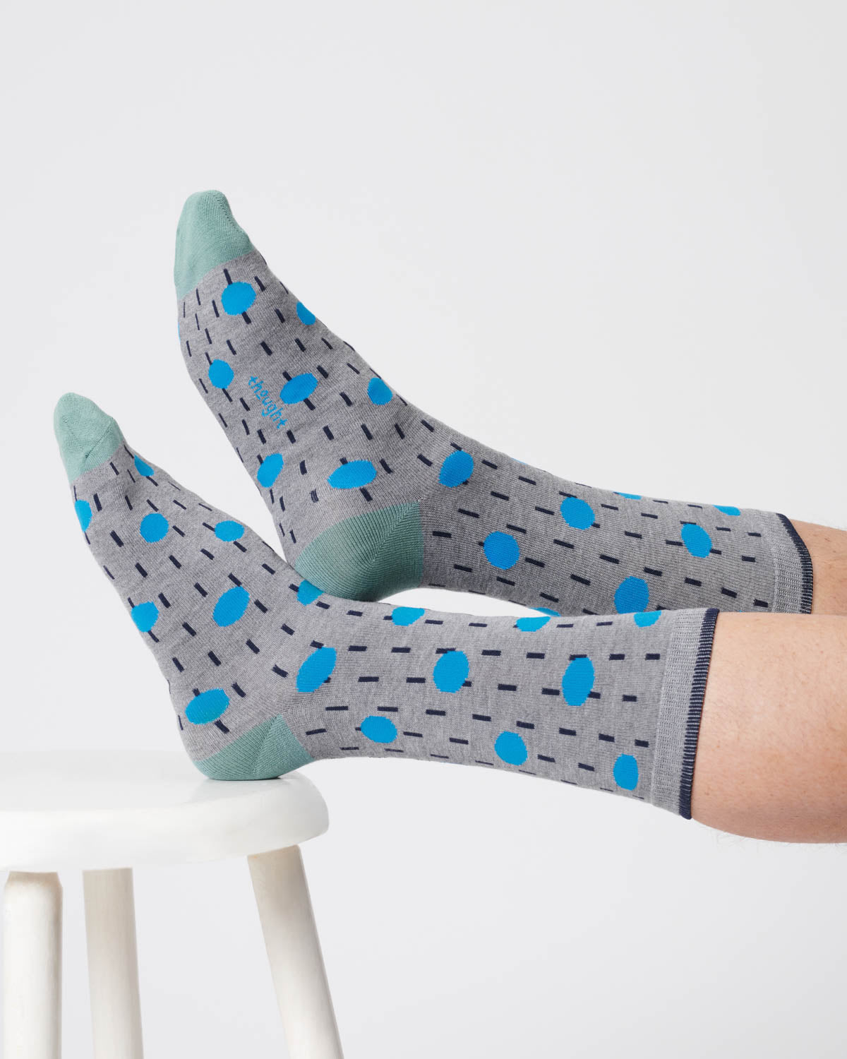 Mens Dash Spot Bamboo Socks - Grey Marl