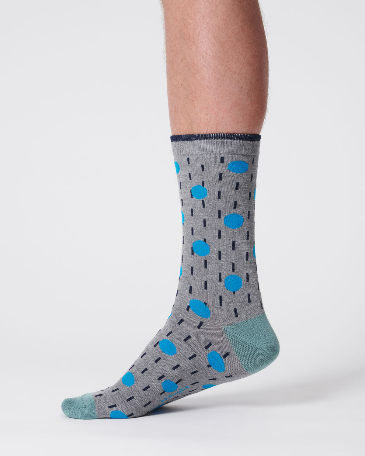 Mens Dash Spot Bamboo Socks - Grey Marl