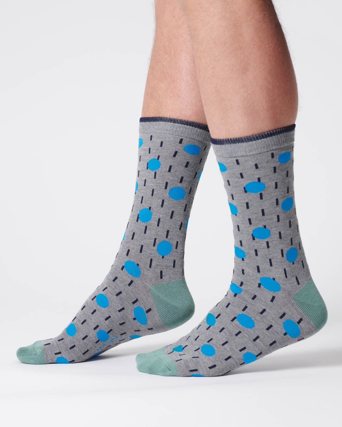 Mens Dash Spot Bamboo Socks - Grey Marl