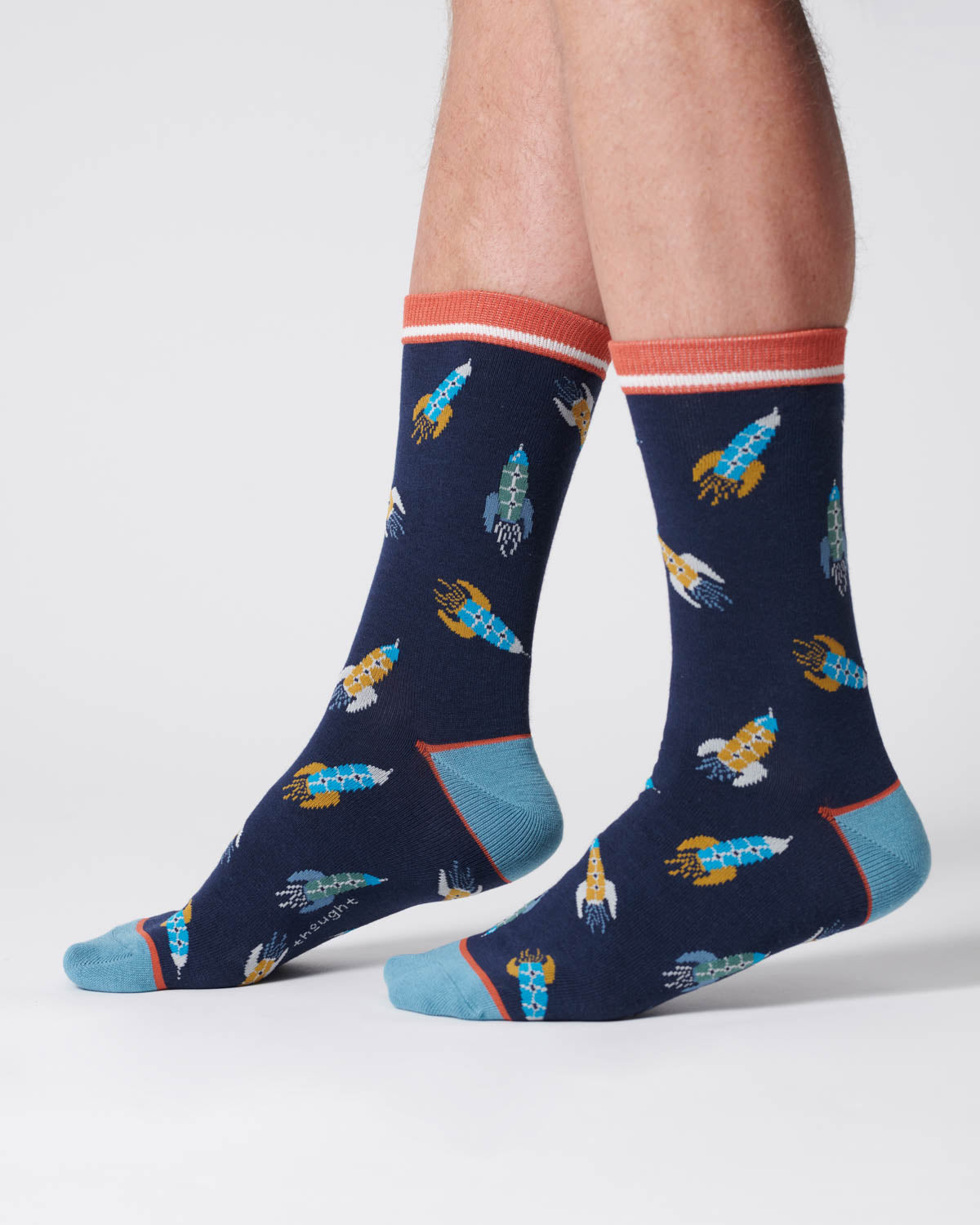 Mens Rocket Bamboo Socks - Indigo Blue