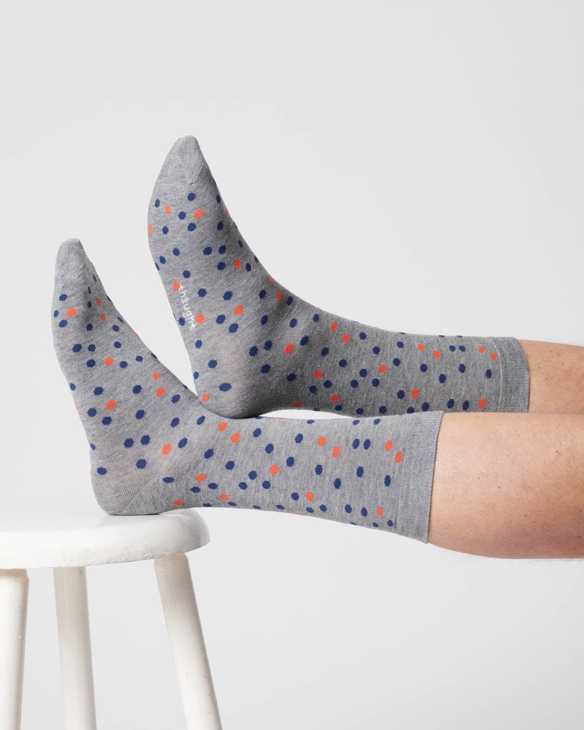 Mens Dotty Organic Cotton Socks - Grey Marl