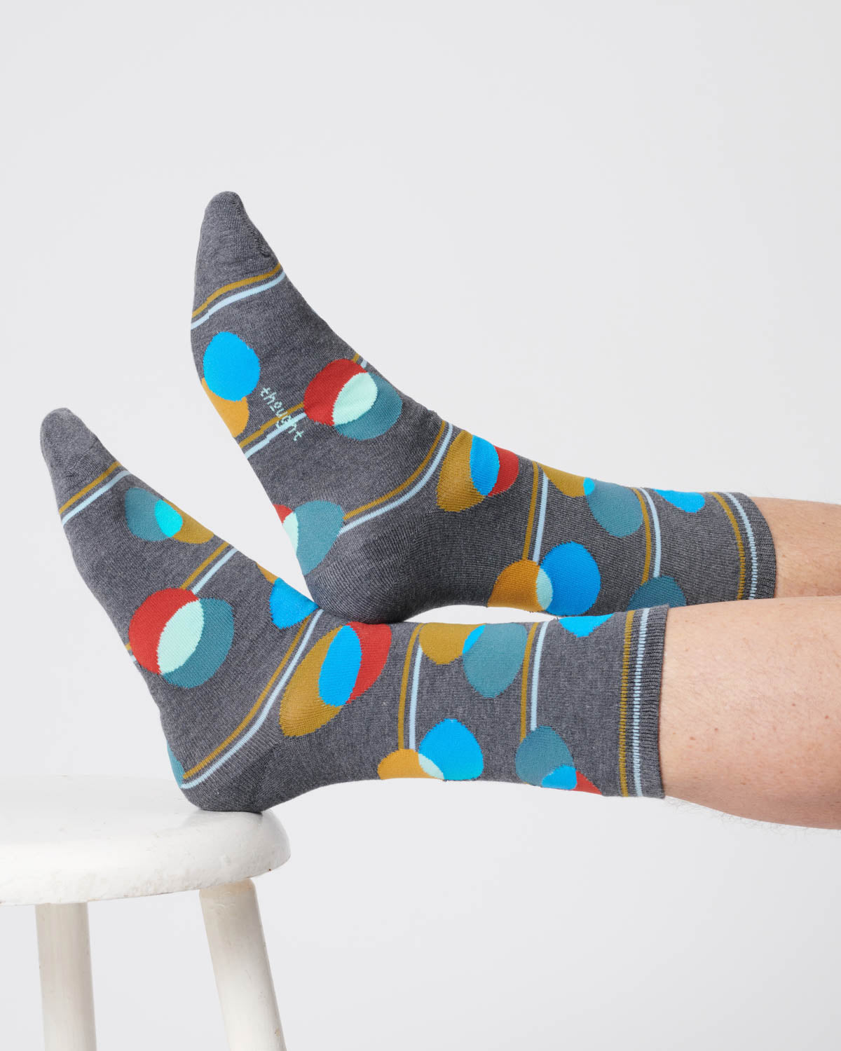Mens Spot Stripe Bamboo Socks - Dark Grey Marl