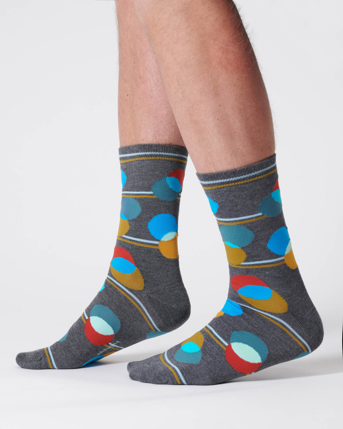 Mens Spot Stripe Bamboo Socks - Dark Grey Marl