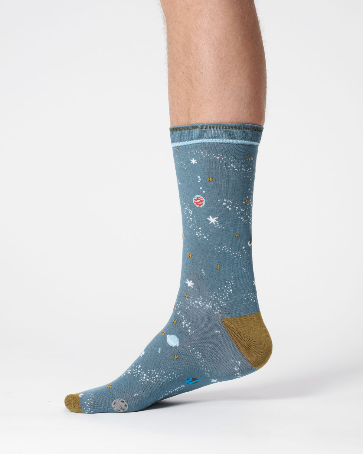 Mens Galaxy Organic Cotton Socks - Misty Blue